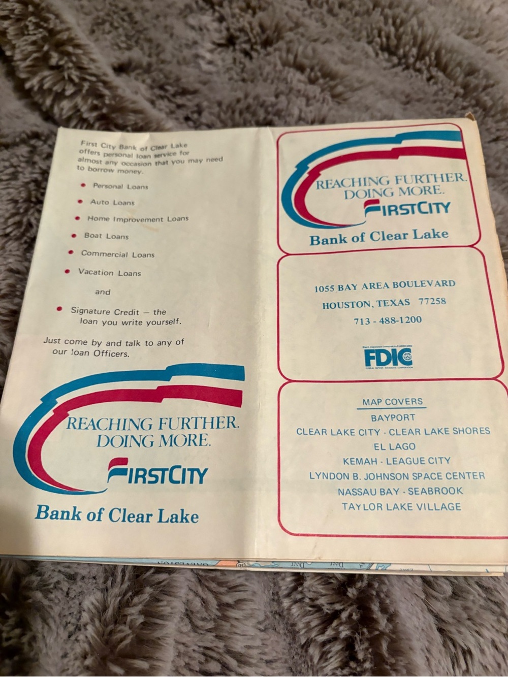 FirstCity Bank of Clear Lake Brochure - White with Teal & Magenta Logo
